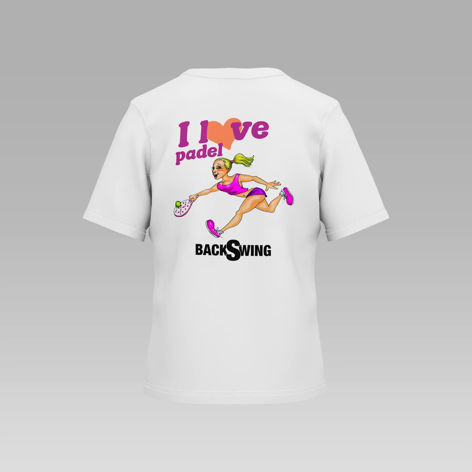 D2 - Love Padel - Niño - Camiseta - FA - I Love Padel - Niño - Camiseta en color Blanco D2 - Love Padel - Niño - Camiseta - FA - I Love Padel - Niño - Camiseta en color Blanco - Vista trasera