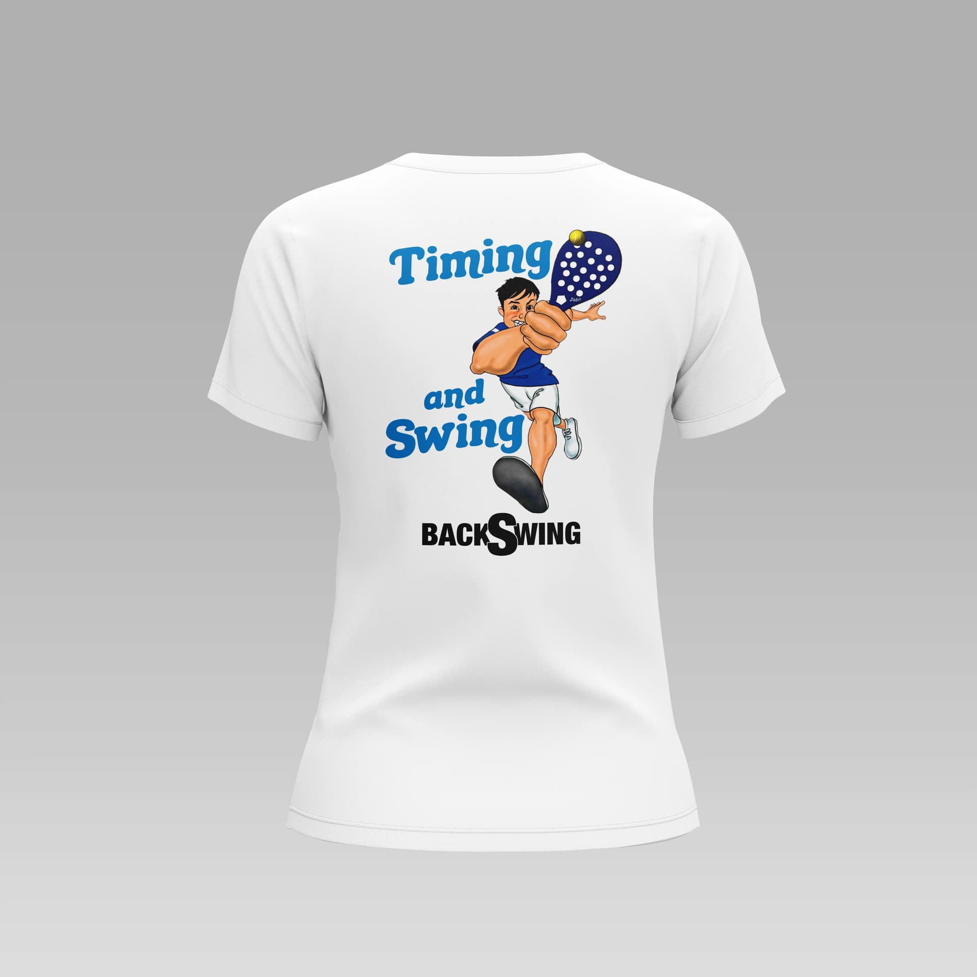 D7 - Timing and Swing - M - Camiseta - FA - Timing and Swing - M - Camiseta en color Blanco D7 - Timing and Swing - M - Camiseta - FA - Timing and Swing - M - Camiseta en color Blanco - Vista trasera