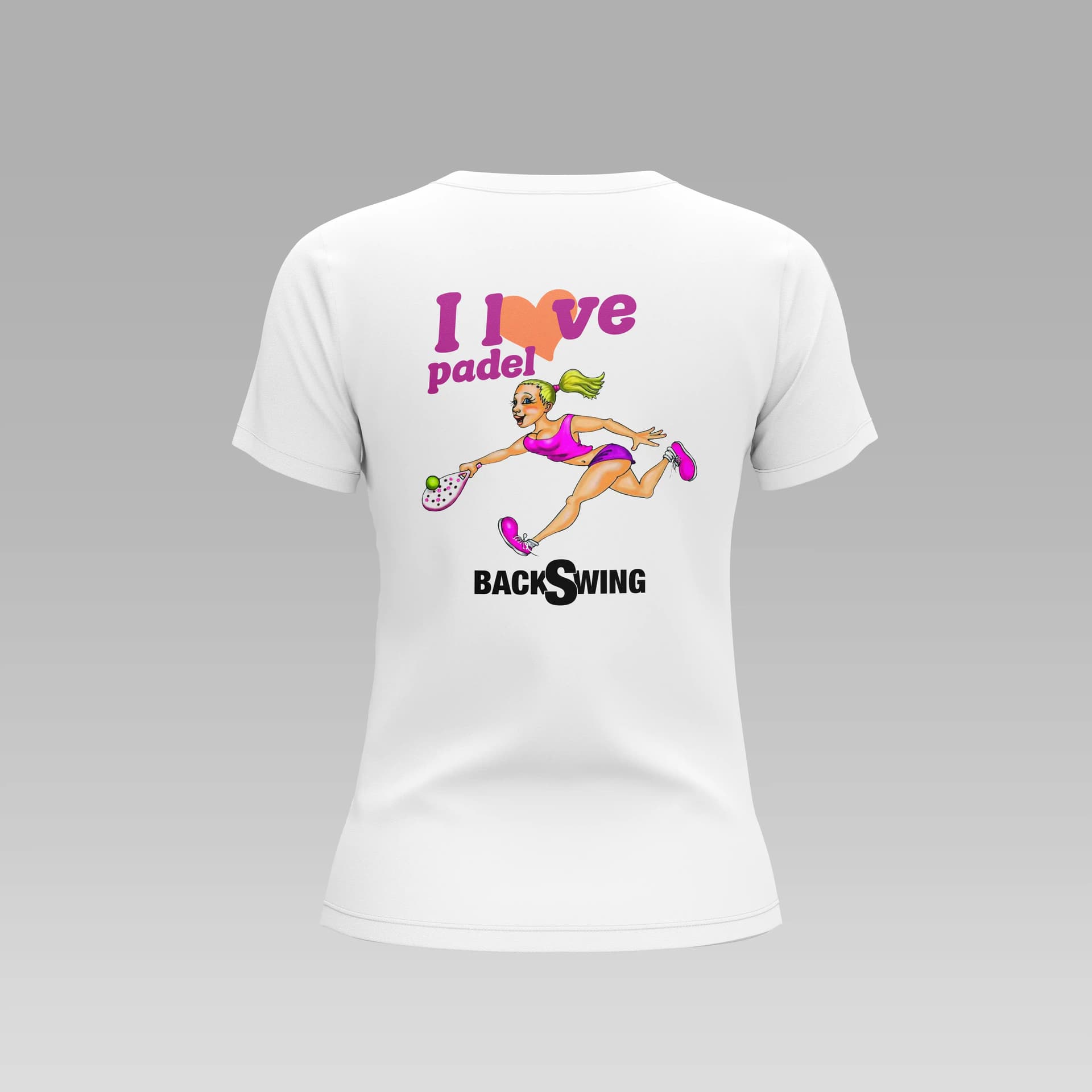 D2 - Love Padel - M - Camiseta - FA - Love Padel - M - Camiseta en color Blanco D2 - Love Padel - M - Camiseta - FA - Love Padel - M - Camiseta en color Blanco - Vista trasera